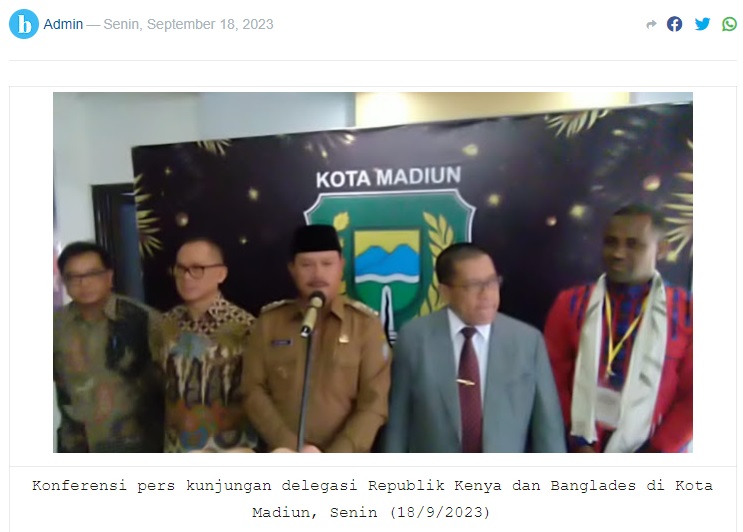 Di Madiun Delegasi Kenya dan Banglades Belajar Pengendalian Kependudukan dan Reproduksi