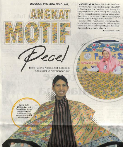 Didesain Penjaga Sekolah, Angkat Motif Pecel, Batik Parang Nalosa Jadi Seragam Khas SDN 01 Nambangan Lor