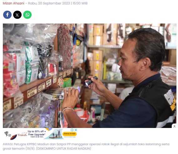Kelabui Petugas, Peredaran Rokok Ilegal di Kota Madiun Gunakan Jasa Ekspedisi