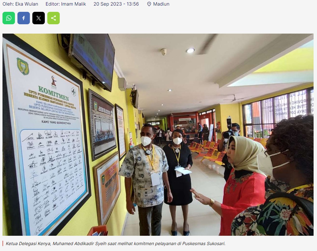 Delegasi Kenya-Bangladesh Kunjungi Puskesmas Sukosari Madiun