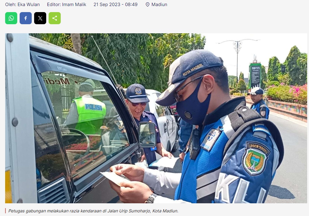 Petugas Gabungan Gencarkan Razia Antisipasi Kendaraan Odol