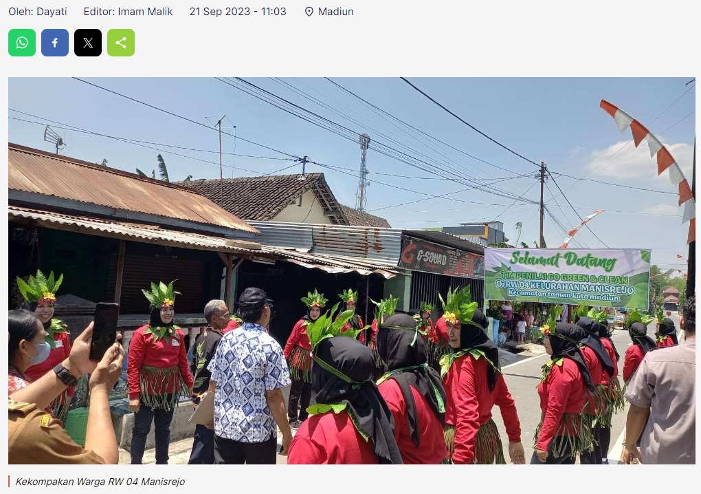 Kelurahan Manisrejo Ramaikan Gelaran “Go Green N Clean” Kota Madiun