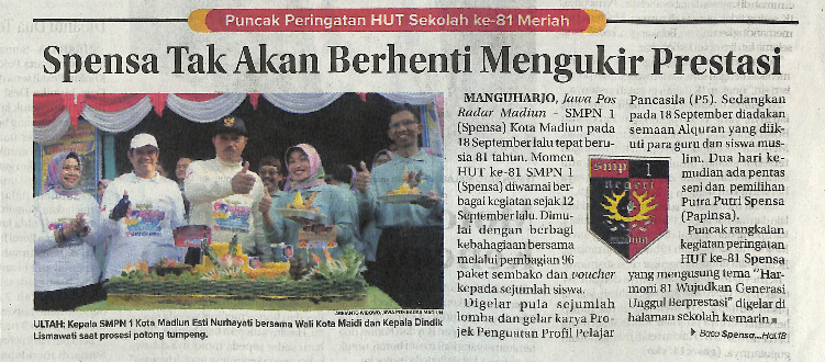 Puncak Peringatan HUT Sekolah ke-81 Meriah, Spensa Tak Akan Berhenti Mengukir Prestasi