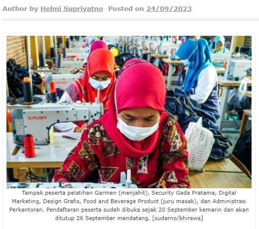 Disnaker Kota Madiun Buka Enam Jenis Pelatihan Berbasis Kompetensi