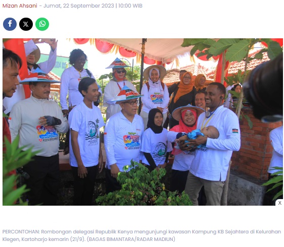 Dipuji Delegasi Kenya, Kampung KB Sejahtera Kota Madiun Layak Jadi Percontohan