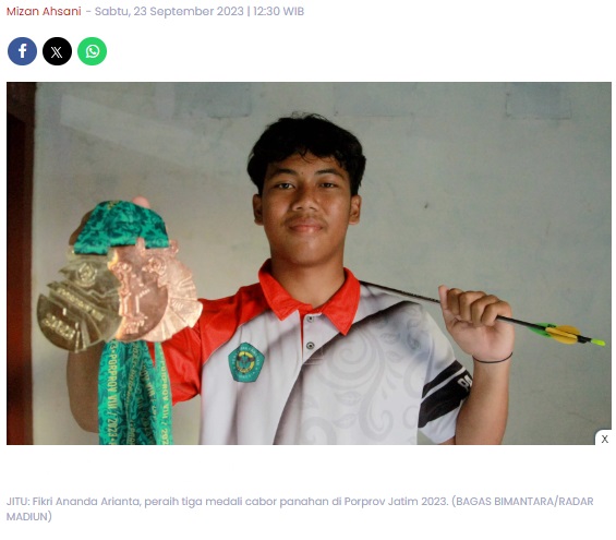Fikri Ananda Arianta, dari Bulutangkis Jadi Atlet Panahan