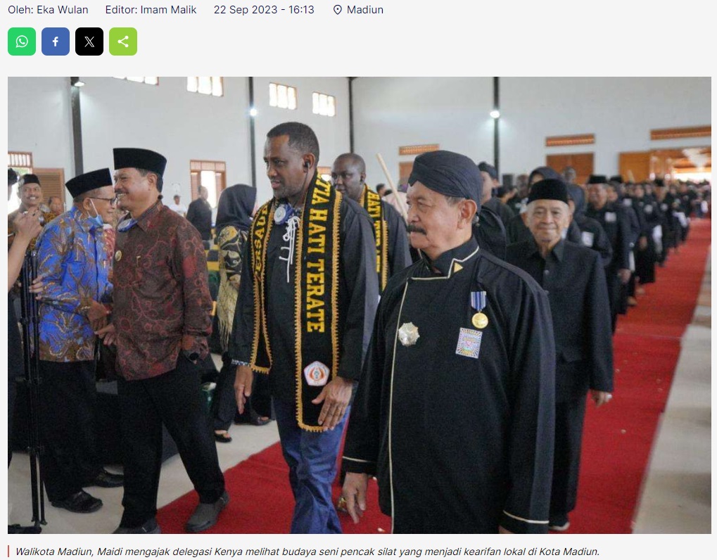 Delegasi Kenya Diajak Mengenal Seni Pencak Silat Kota Madiun