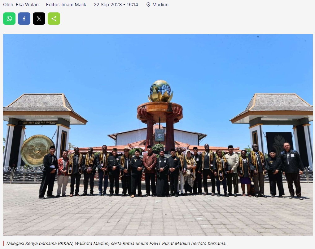 BKKBN-Delegasi Kenya Apresiasi Suguhan Seni Pencak Silat di Madiun