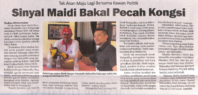 Tak Akan Maju Lagi Bersama Kawan Politik, Sinyal Maidi Bakal Pecah Kongsi