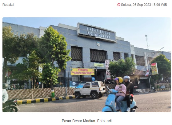 Ramaikan Pasar Besar Madiun, Pemkot Bakal Buka Foodcourt dan Bursa Mobkas