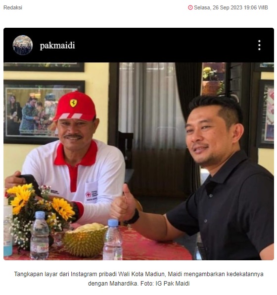 Ini Tanggapan Maidi Soal Kedekatannya Dengan Mahardika