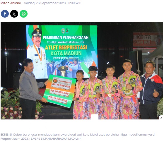 Barongsai Kota Madiun Sumbang Tiga Emas Eksibisi, Maidi Beri Apresiasi