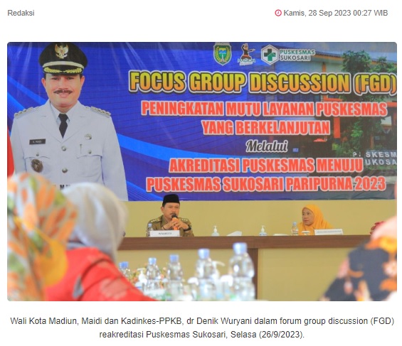 Wali Kota Madiun Optimis Puskesmas Sukosari Raih Akreditasi Paripurna