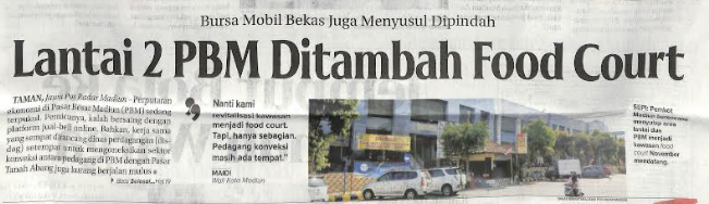 Bursa Mobil Bekas Juga Menyusul Dipindah, Lantai 2 PBM Ditambah Food Court