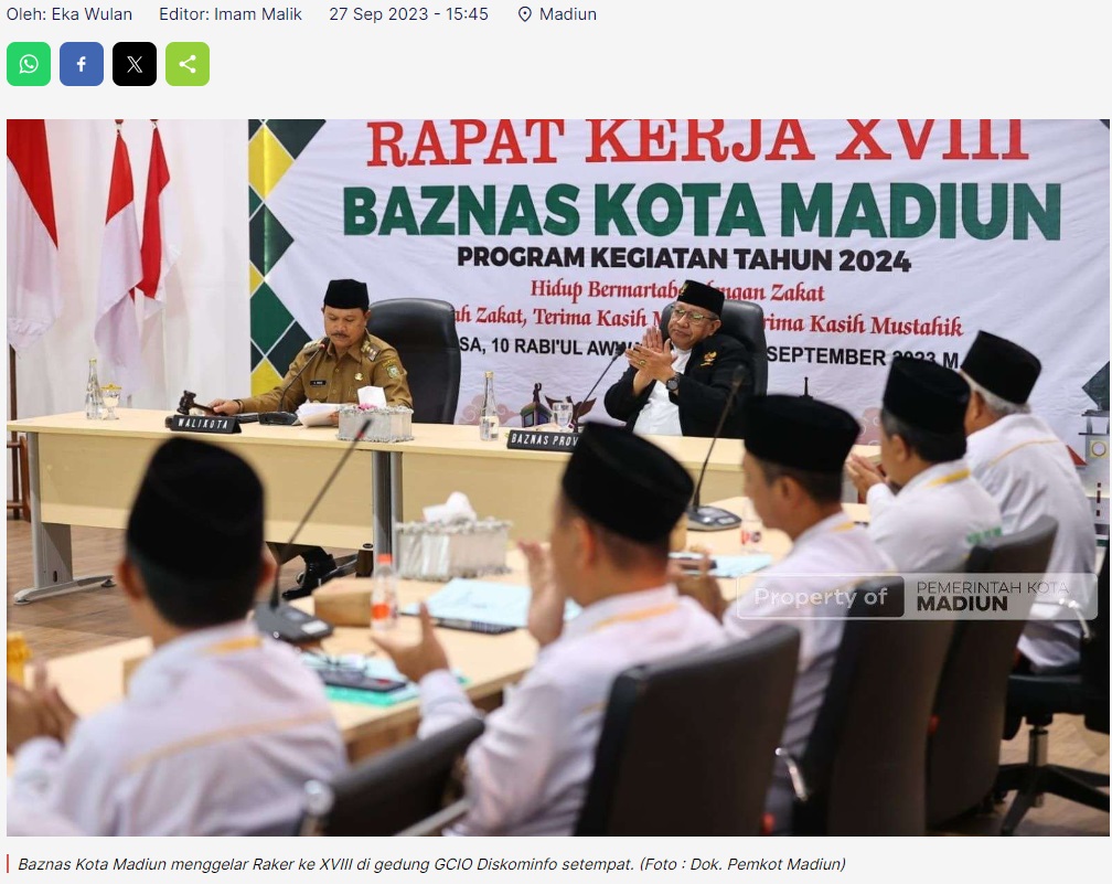 Baznas Kota Madiun Catat Pengumpulan ZIS Capai Rp2,2 Miliar