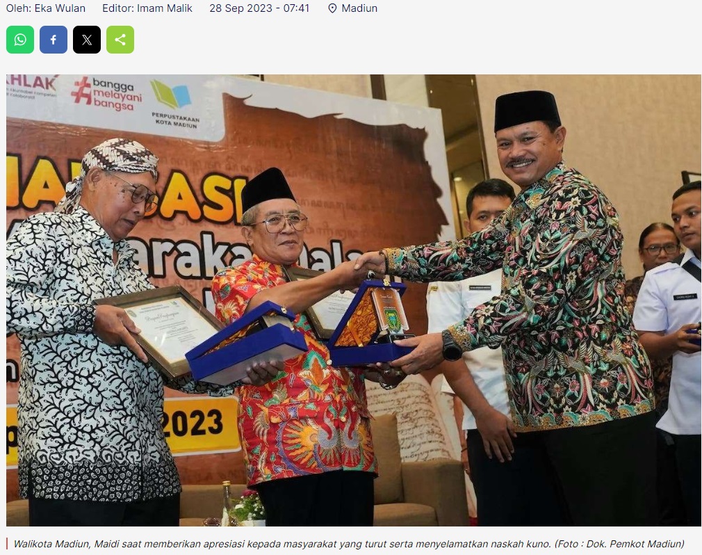 Walikota Ajak Masyarakat Ikut Selamatkan Naskah Kuno