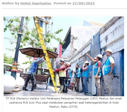 Jaga Estetika, PLN UP3 Rapikan Kabel Fiber Optik di Kota Madiun
