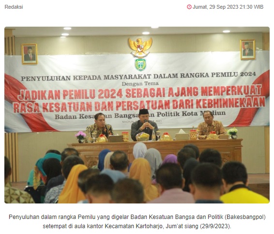 KPU dan Pemkot Madiun Ajak Caleg Wujudkan Pemilu Damai