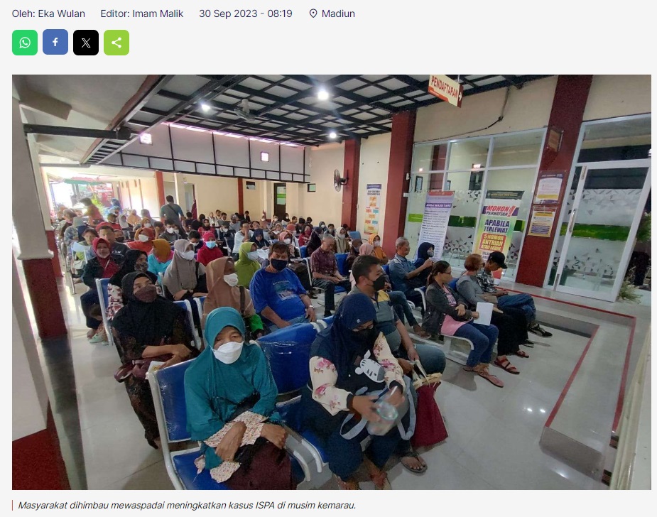 Dinkes Kota Madiun Imbau Warga Waspada ISPA