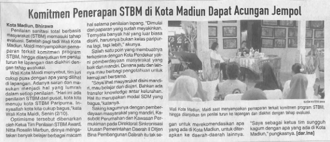 Komitmen Penerapan STBM di Kota Madiun Dapat Acungan Jempol