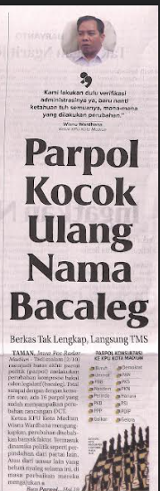 Parpol Kocok Ulang Nama Bacaleg, Berkas Tak Lengkap, Langsung TMS