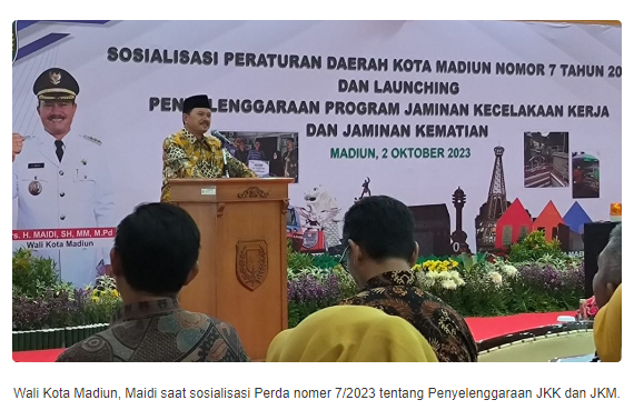 Pekerja Penerima Upah hingga Bukan Penerima Upah Dijamin Pemkot Madiun