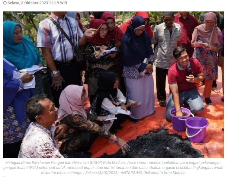 DKPP Kota Madiun latih pegiat P2L buat pupuk organik