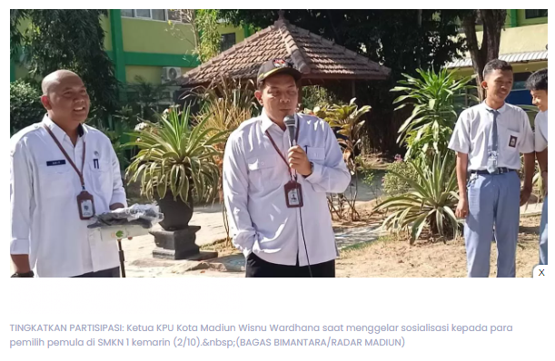 Jaring Pemilih Pemula, KPU Kota Madiun Pantau Pemilihan OSIS dengan E-Voting