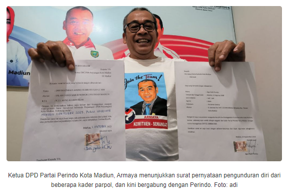 Kader Parpol di Kota Madiun Ramai-ramai Pindah Perindo dan Maju Caleg