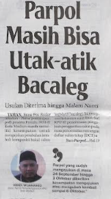 Parpol Masih Bisa Utak-atik Bacaleg, Usulan Diterima Hingga Malam Nanti