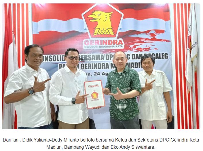 Maju Caleg, Kader dari Tiga Parpol di Kota Madiun Pindah Gerindra