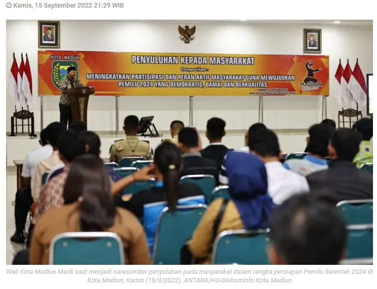 Wali Kota Maidi ajak generasi muda Madiun kenali tahapan Pemilu 2024