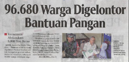 96.680 Warga Digelontor Bantuan Pangan, Kemensos Alokasikan 5.800 Ton beras