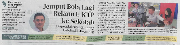 Jemput Bola Rekam E-KTP, Dispendukcapil Gandeng Cabdindik-Kemenag