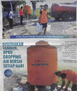 Ketika Sumur Warga Tawangrejo-Kelun Mengering, Disediakan Tandon, BPBD Dropping Air Bersih Setiap Hari