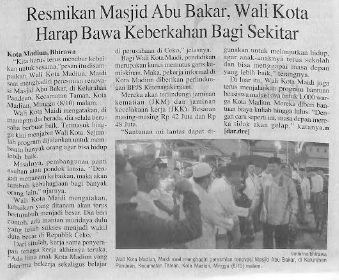Resmikan Masjid Abu Bakar, Wali Kota Harap Bawa Keberkahan Bagi Sekitar