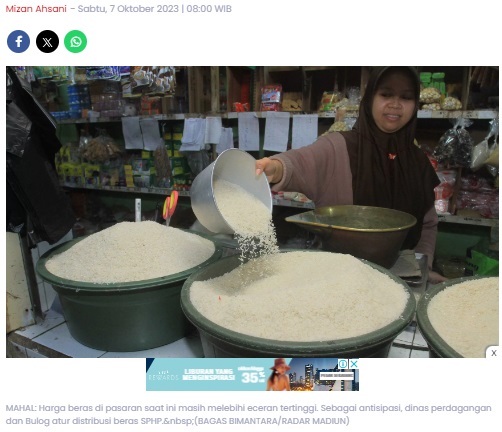 Sudah Banyak Upaya Intervensi, Harga Beras di Kota Madiun Belum Terkendali