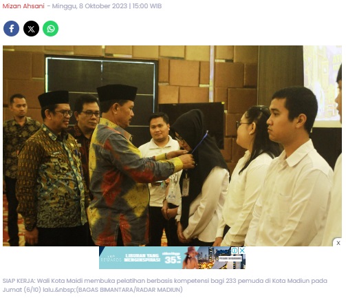 Tekan Angka Pengangguran, Pemkot Madiun Gelar Pelatihan Kerja