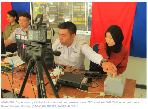 Jemput Bola Rekam e-KTP, Dispendukcapil Kota Madiun Gandeng Cabdindik–Kemenag