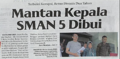 Terbukti Korupsi, Retno Divonis Dua Tahun. Mantan Kepala SMAN 5 Dibui