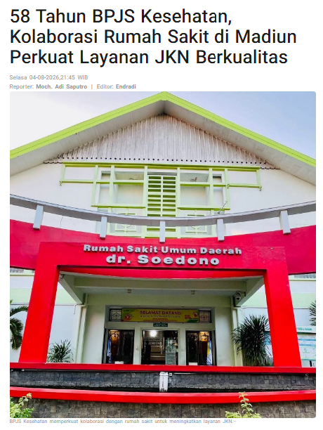 58 Tahun BPJS Kesehatan, Kolaborasi Rumah Sakit di Madiun Perkuat Layanan JKN Berkualitas
