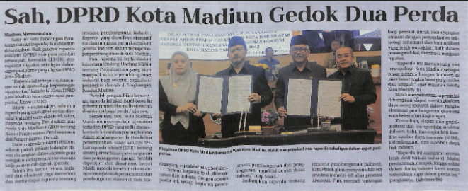 Sah, DPRD Kota Madiun Gedok Dua Perda