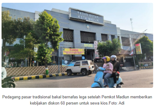 Hore! Pemkot Madiun Diskon 60 Persen Sewa Kios Pasar Tradisional