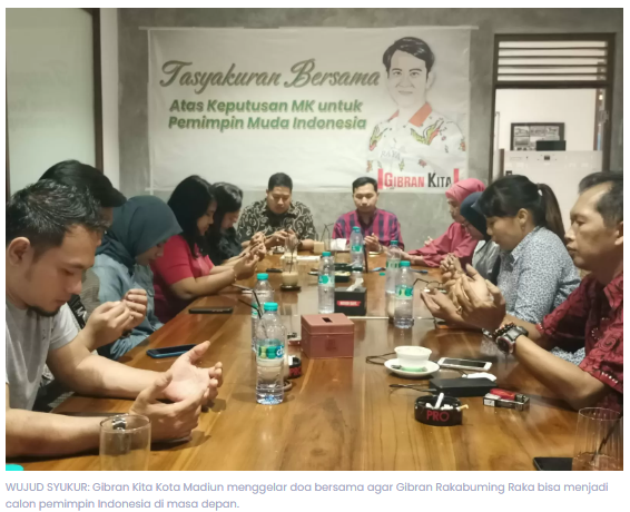 Gibran Kita Kota Madiun Doakan Putra Sulung Jokowi Jadi Cawapres di Pilpres 2024
