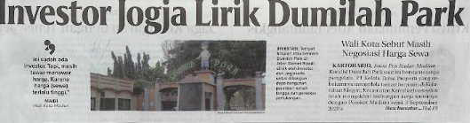 Investor Jogja Lirik Dumilah Park, Wali Kota Sebut Masih Negosiasi Harga Sewa