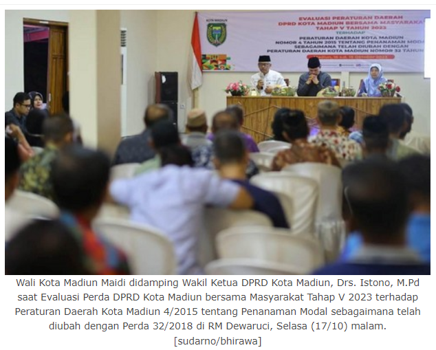 Wali Kota Maidi: Urusan Berusaha Mudah di Kota Madiun
