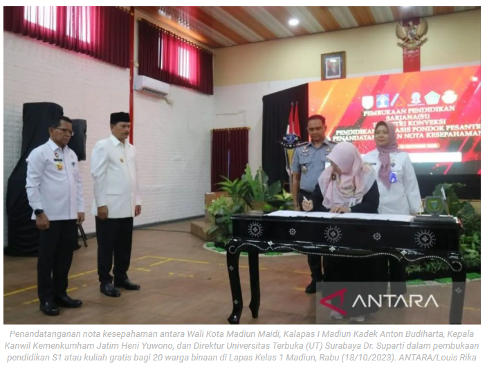 Wali Kota Maidi luncurkan program kuliah gratis bagi warga binaan Lapas Madiun