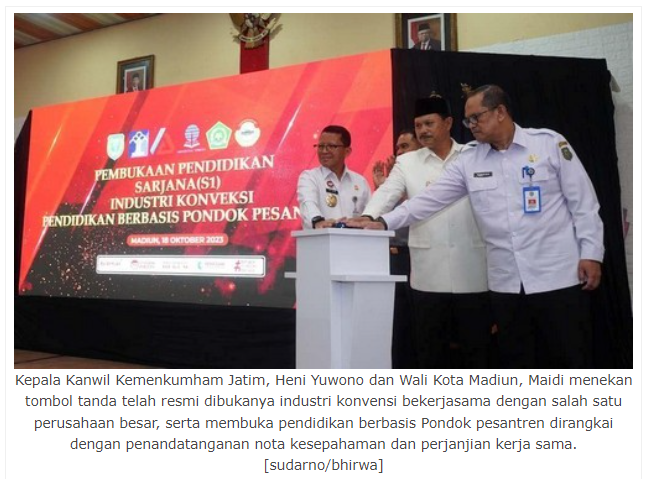 Wali Kota Madiun Kuliahkan 20 Napi, Baru Pertama di Tanah Air