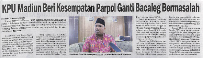 KPU Madiun Beri Kesempatan Parpol Ganti Bacaleg Bermasalah