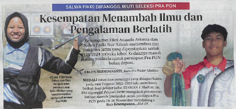 Salwa Fikri Dipanggil Ikuti Seleksi Pra Pon, Kesempatan Menambah Ilmu dan Pengalaman Berlatih